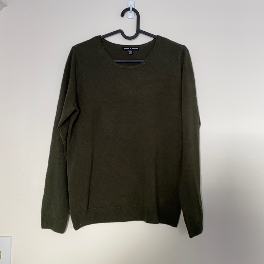 Cable and Gauge Green Sweater
